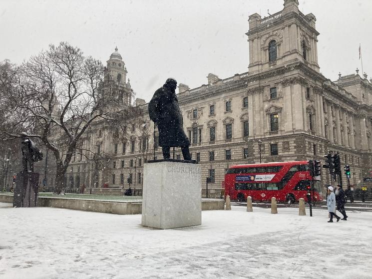 Parliament Square Neige Londres