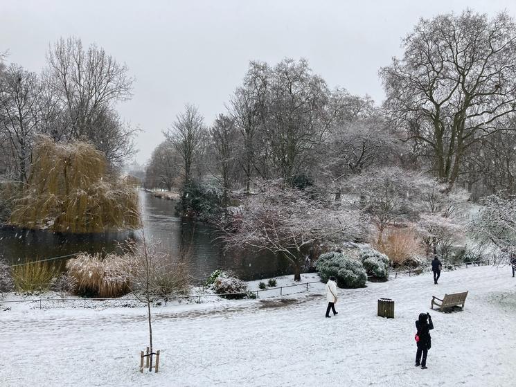 St James's Park Neige Londres