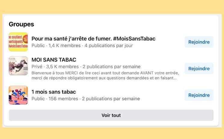 Les groupes Facebook sur le Mois sans tabac sont très actifs en novembre