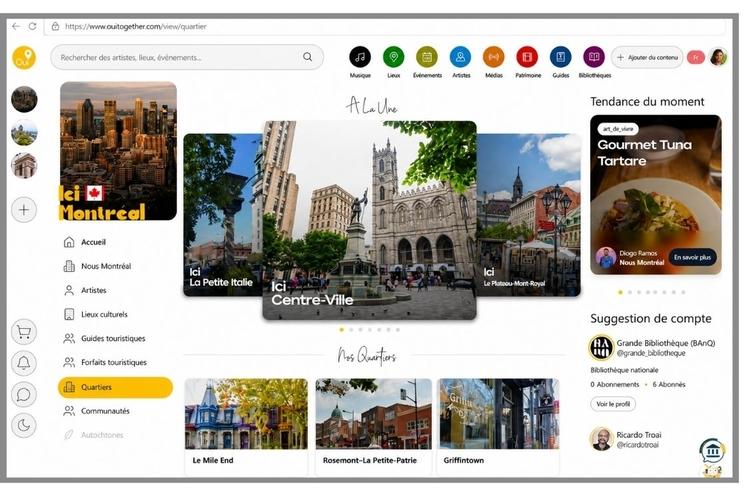 Interface OuiTogether - page du site
