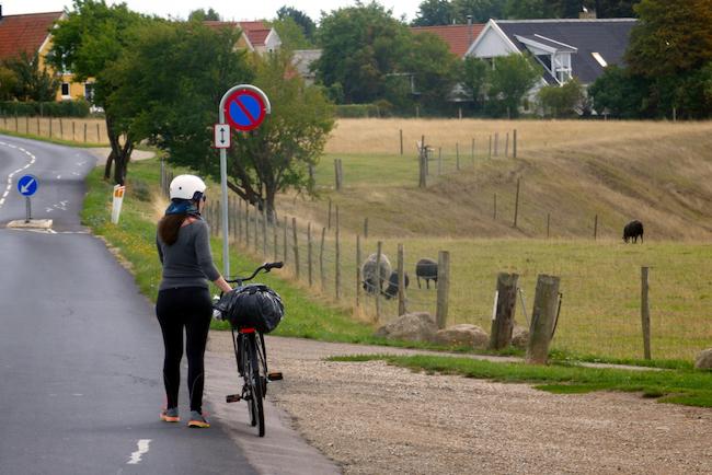 Laurette à bicyclette périple vélo Danemark 