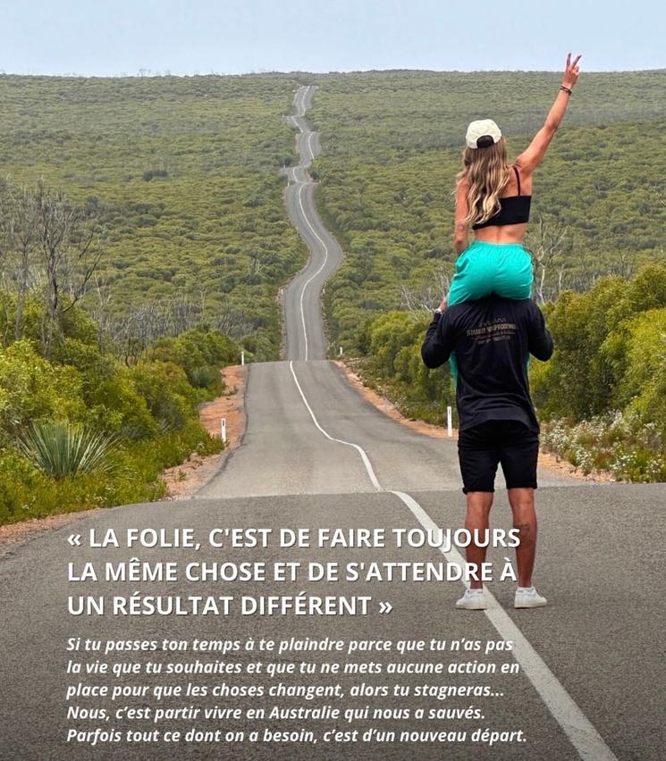 Jeunes sur une route en Australie, post Instagram