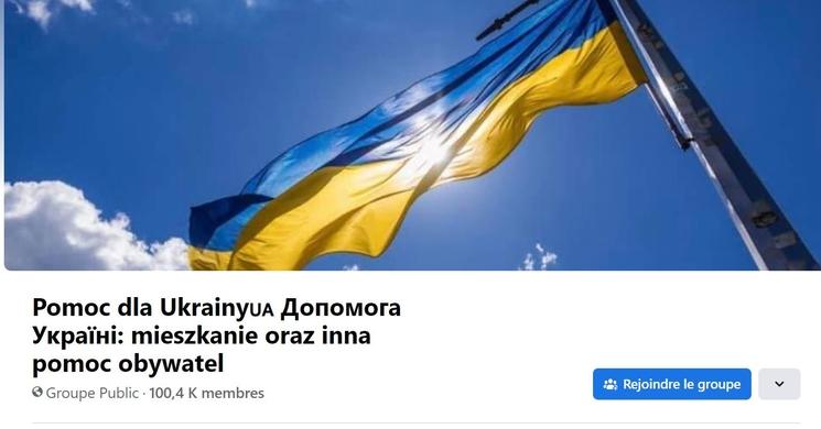 Page d'entraide en Pologne guerre Ukraine