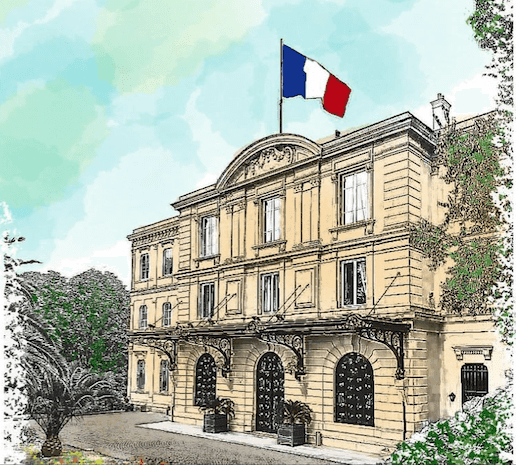 Dessin du Palais de France à Istanbul