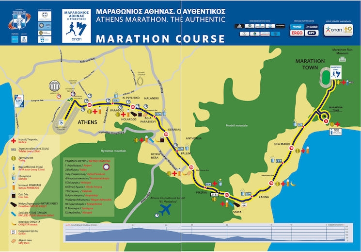 Parcours du marathon d'Athènes 2018