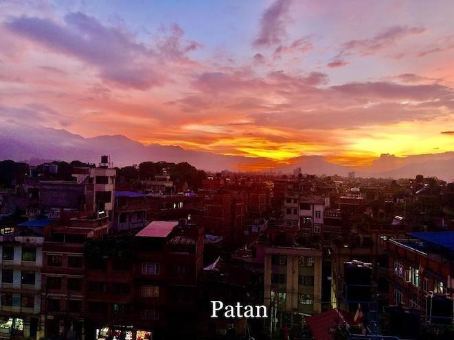 Coucher de soleil sur Patan au Népal