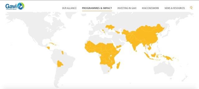 les pays concernés par le programme Covax de l'OMS