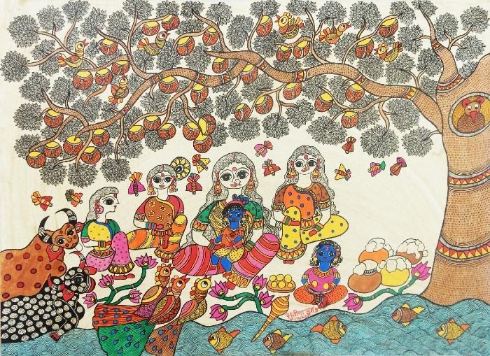 Peinture Madhubani Manisha Jha