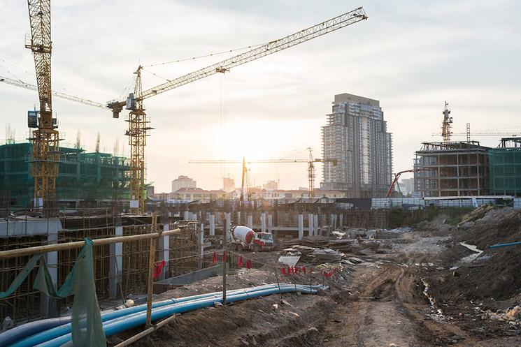 Phnom Penh is in the midst of a construction boom. Across the Bassac River from the Koh Norea satellite