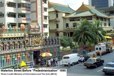 temples dans une rue de singapour