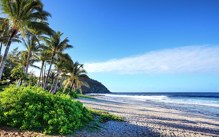 Vue d'une plage de l'ocean indien