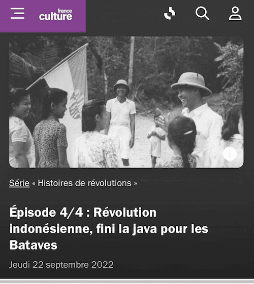 podcast France culture revolution indonesienne