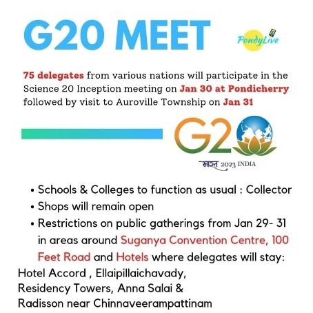 Informations sur le G20 à Pondichéry