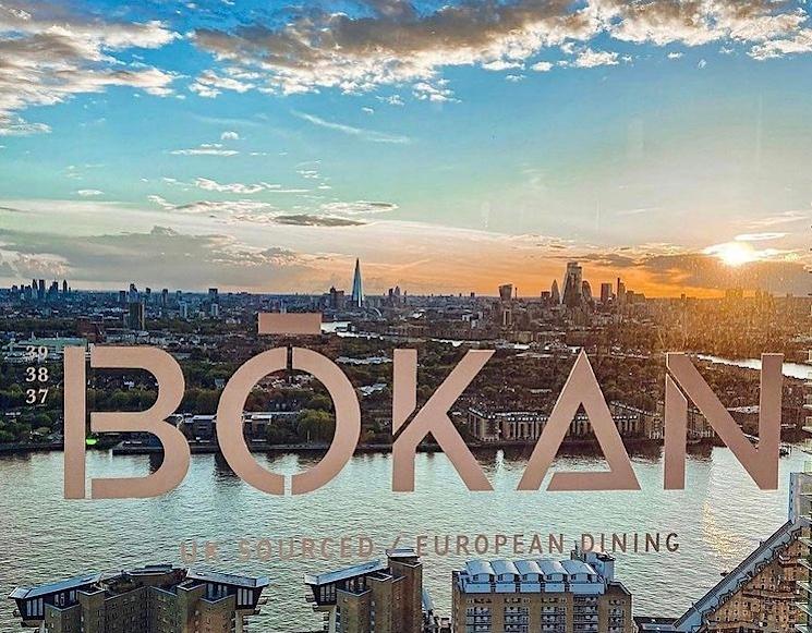 Restaurant Le Bokan avec magnifique vue sur Londres et le Shard