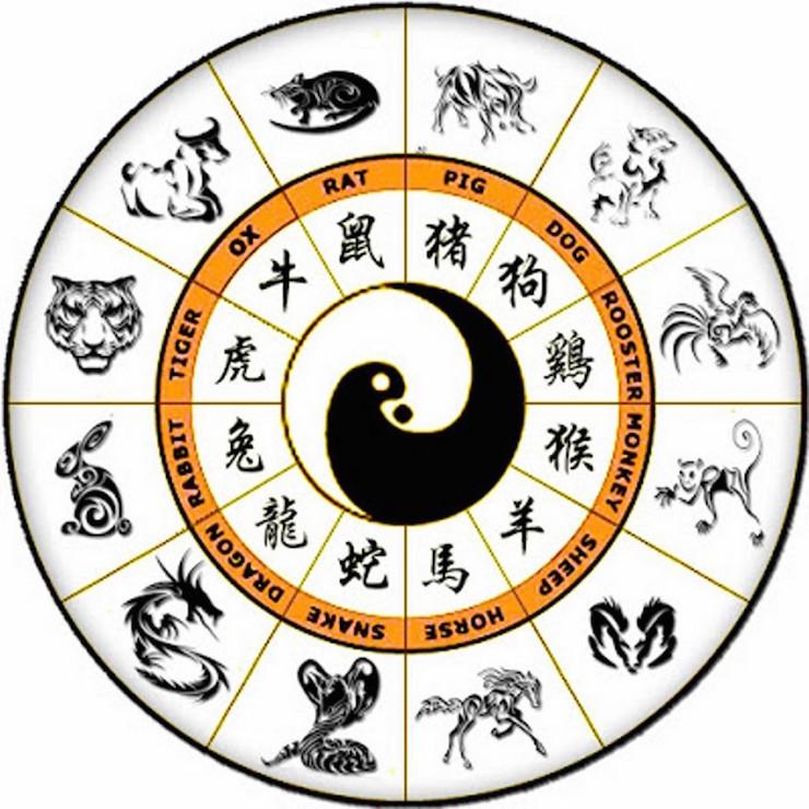 Roue des signes astrologiques chinois