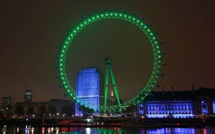 London eye en vert