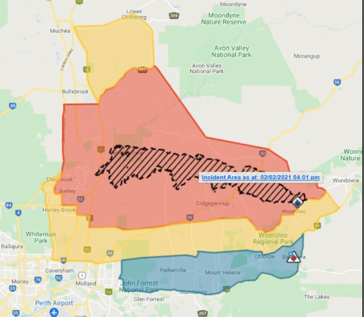 Perth en proie aux flammes 