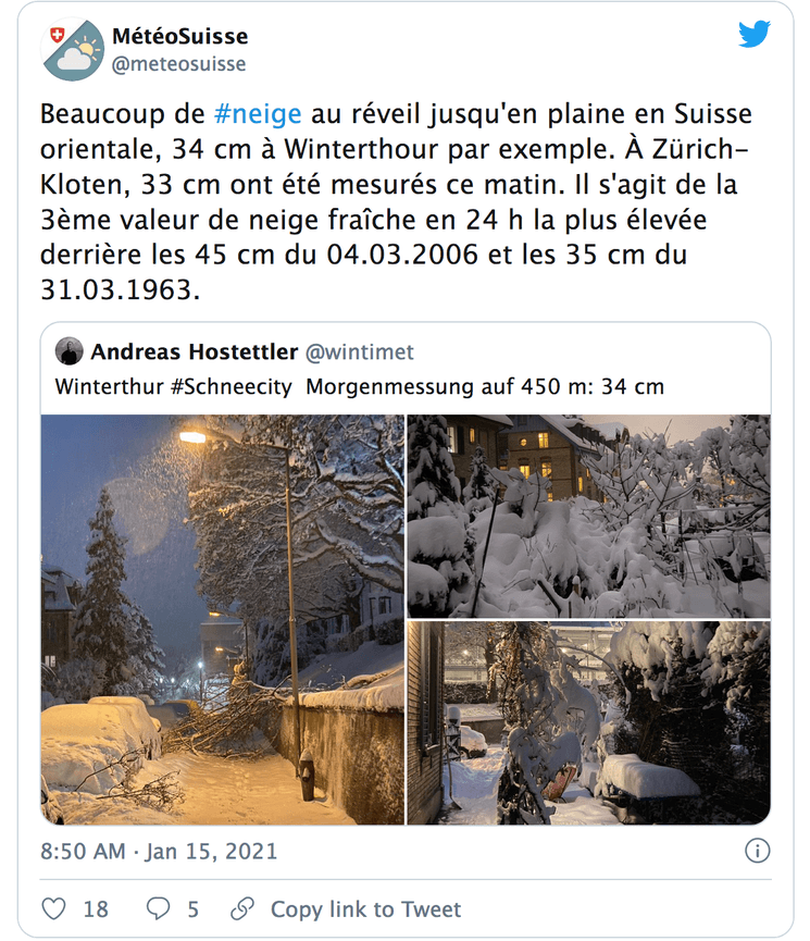 Zurich sous la neige