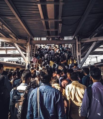 Mumbai Bombay train foule