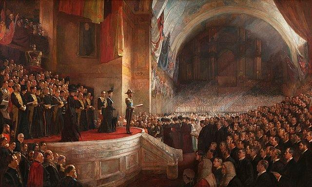 Peinture deTom Roberts, datant de 1903, représentant la séance inaugurale du premier Parlement Australien