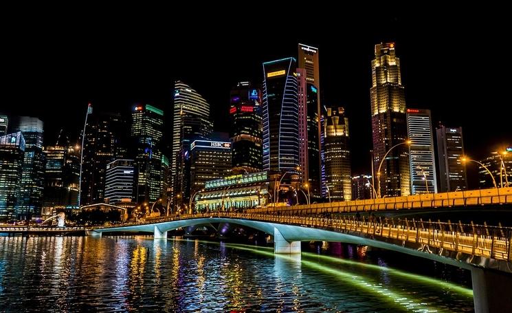 Photo de Singapour de nuit