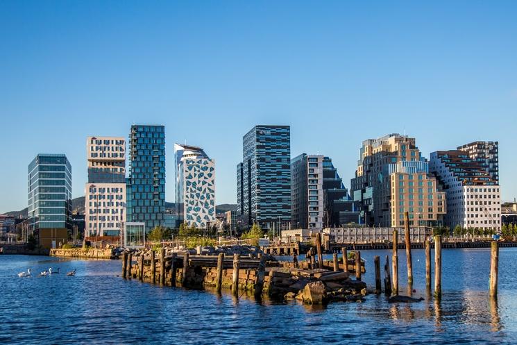 Vue sur des immeubles à Oslo, Norvège