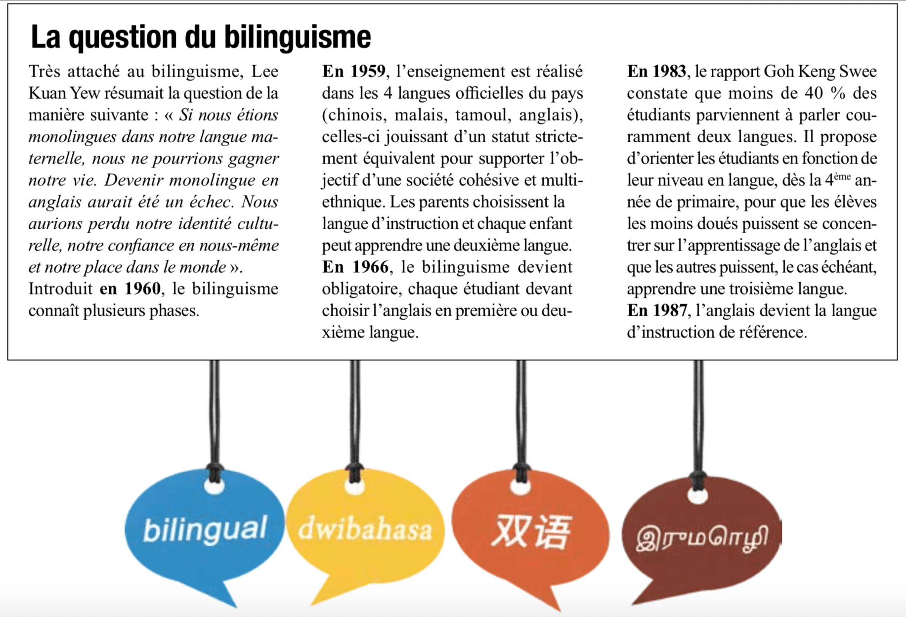 multilinguisme singapour education