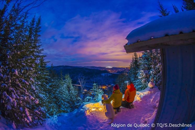 coucher de soleil montagne Quebec 
