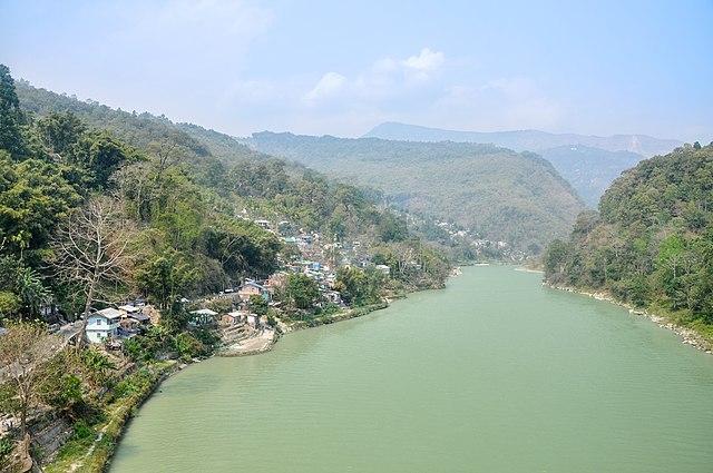 Le fleuve Teesta dans le corridor de Siliguri en Inde avant d'entrer au Bangladesh