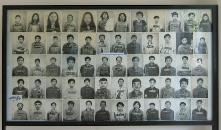 portraits des victimes du génocide des khmers rouges à la prison Tuol Sleng