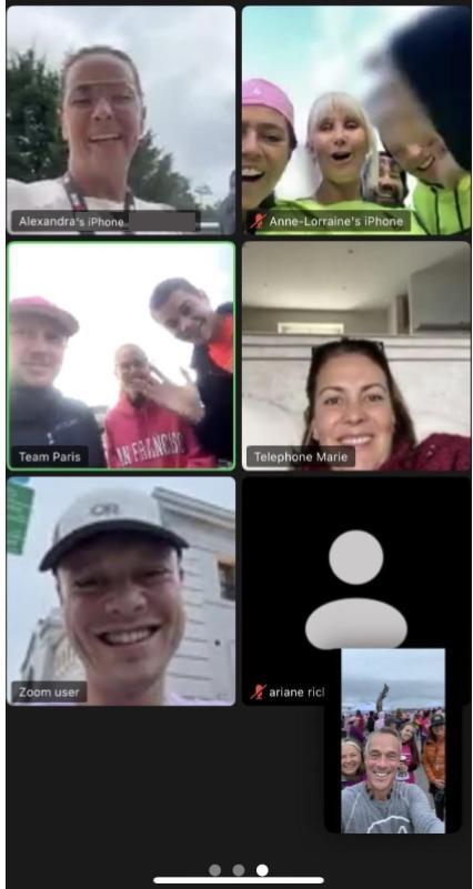 Capture d'ecran du zoom avant la course Pinkathon en Octobre 2025