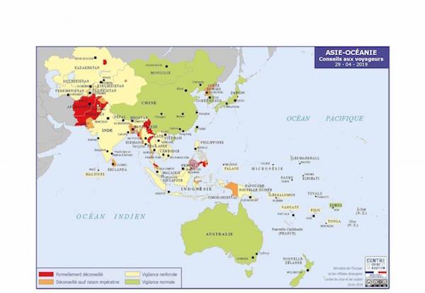 zones rouges Asie ministère des affaires étrangères