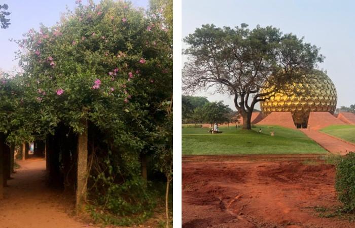 La terre rouge d'Auroville et le matrimandir