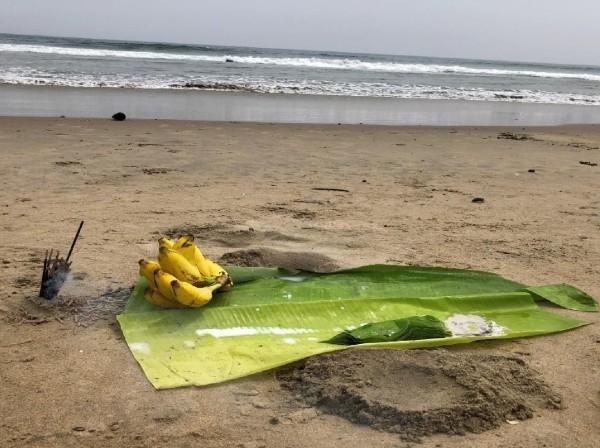 banane sur une plage au Tamil Nadu