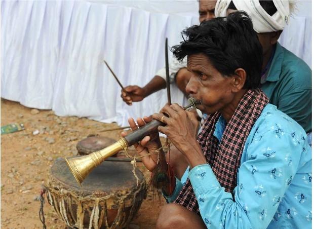 Un musicien d'une tribu Bastar