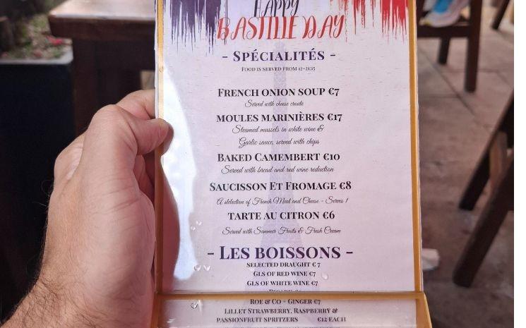 menu du bastille day 2025