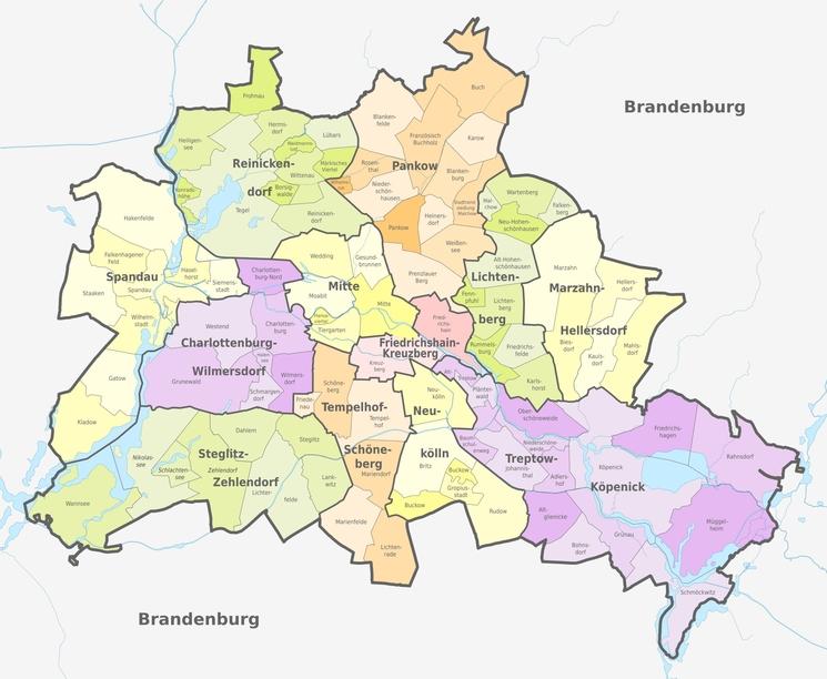 carte arrondissements de Berlin