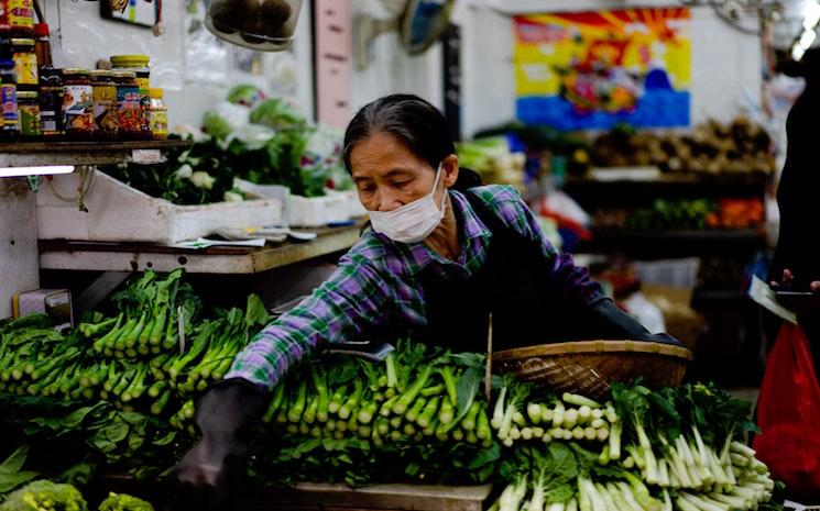 marché de légumes à Hong Kong