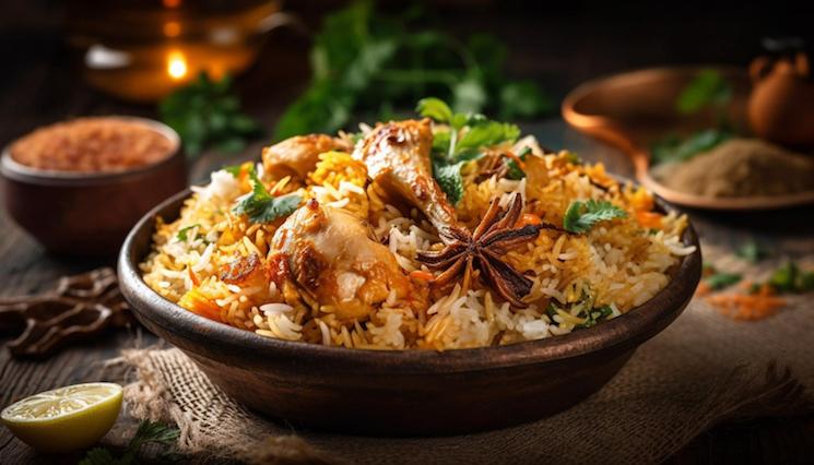 un plat de biryani