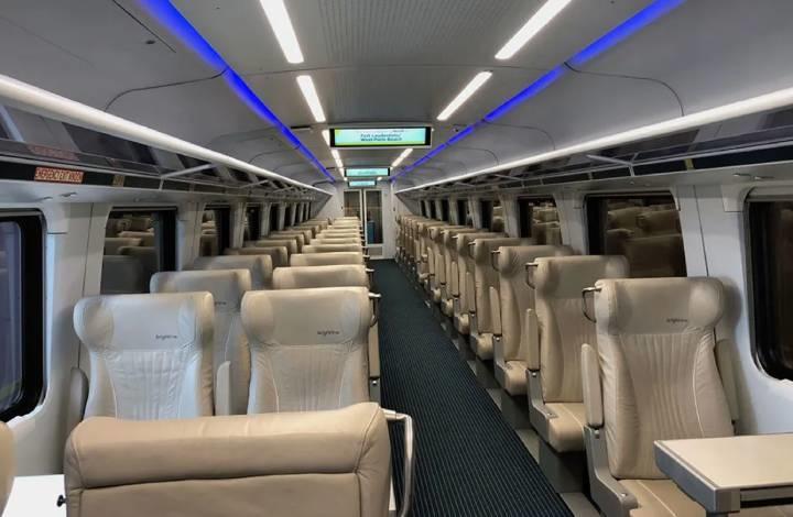 Intérieur des train de la compagnie Brightline en Floride