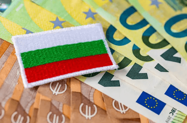 drapeau Bulgarie et euro monnaie européenne 