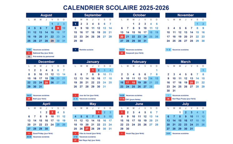 Calendrier scolaire IFS