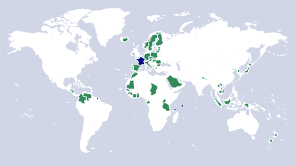 carte des pays verts