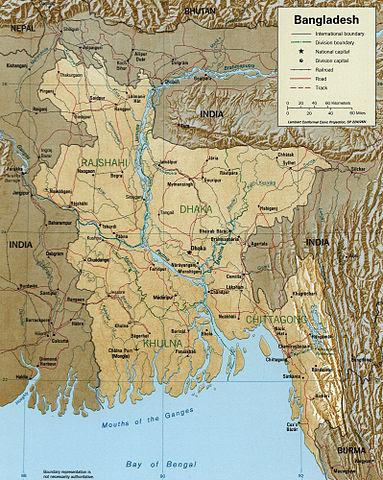 Carte des cours d'eau du Bangladesh