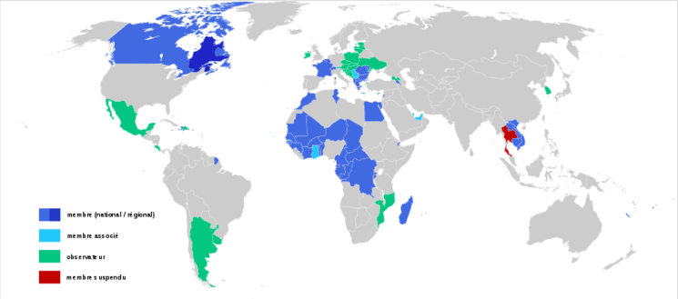 Carte des membres de l'OIF