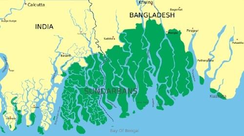 carte des sundarbans au bengale