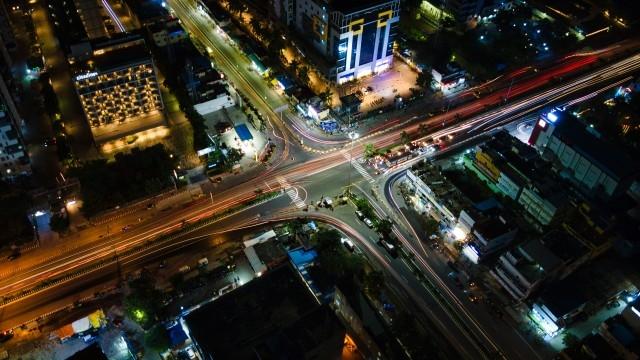 Chennai de nuit vue du ciel