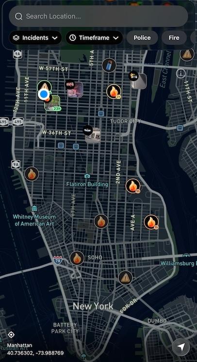 L’écran d’accueil de l’application Citizen 