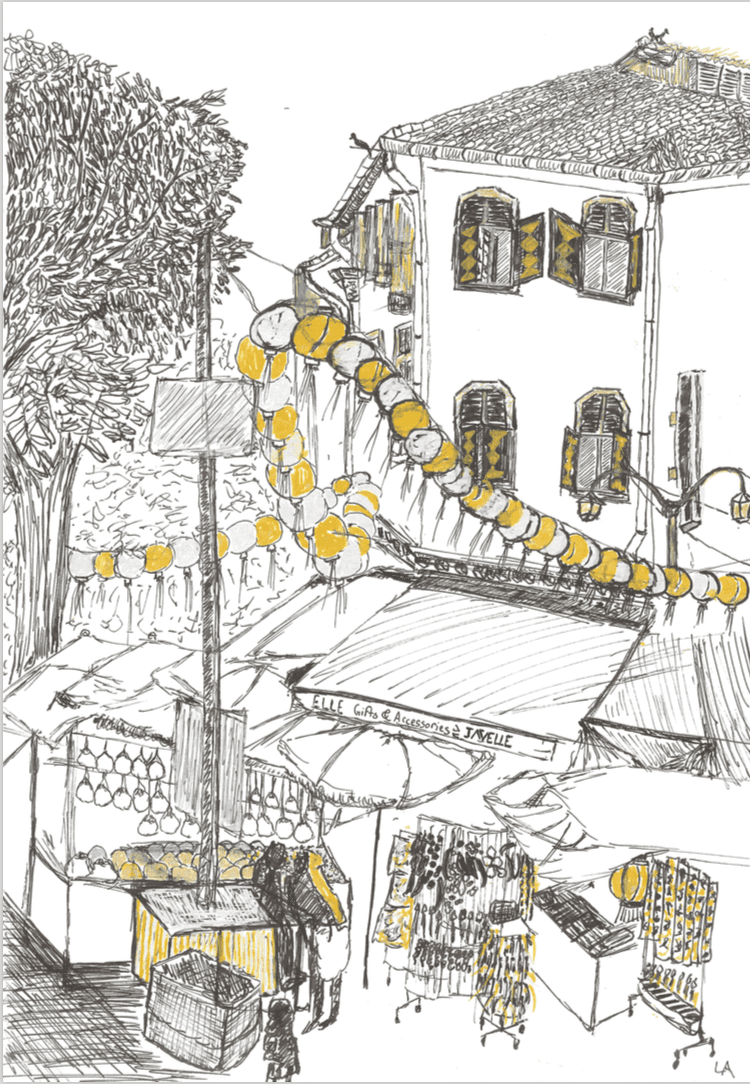 Bonheur argenté (encre noire, feutre doré), Blair road, le 18 février 2016