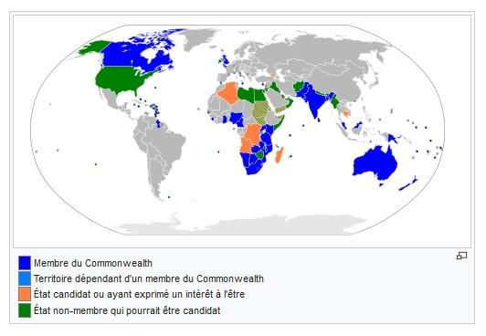 Carte des pays du Commonwealth